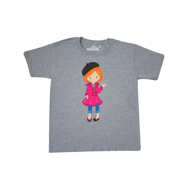Orange Hair Beret Baby T-Shirt inktastic Fashion Girl French Girl 
